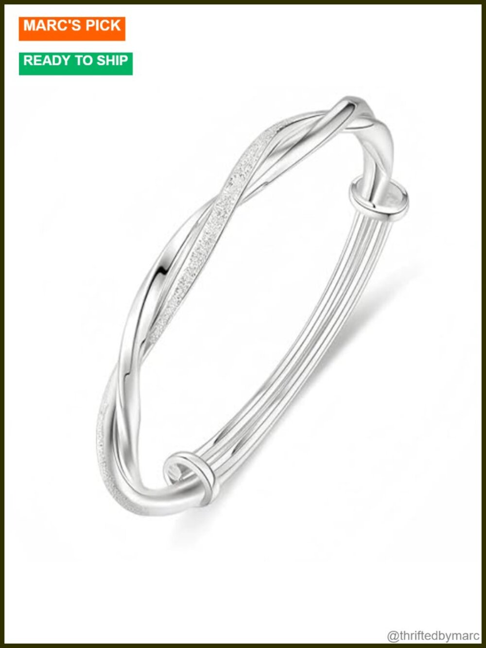 S925 Sterling Silver Adjustable Bangle Bracelet Women Elegant